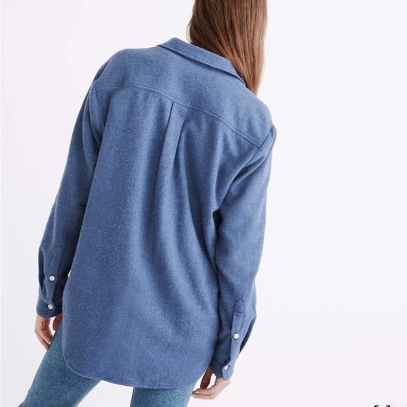 Madewell Flannel Side-Button Oversized Ex-Boyfriend Shirt. Size S . Style NC838 - Picture 4 of 12